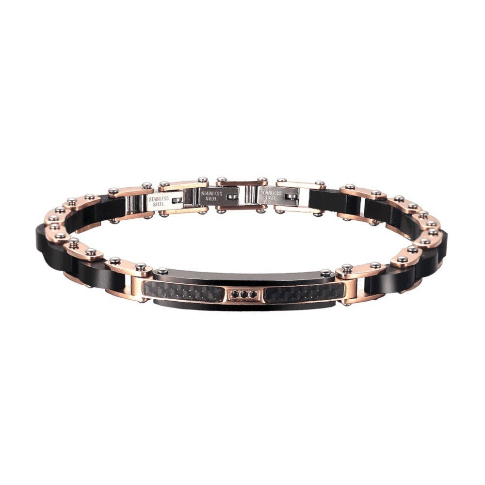 Bracelet acier bois d'ébène et fibre de carbone FL WATCH - Benedetti