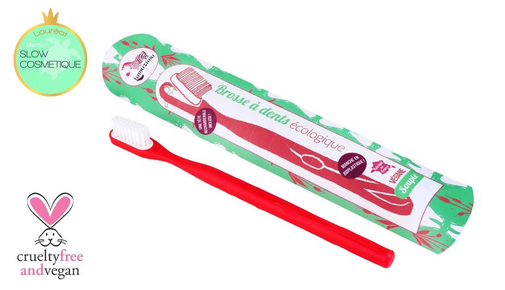 Brosse à dents rouge souple à tête rechargeable lamazuna - Benedetti