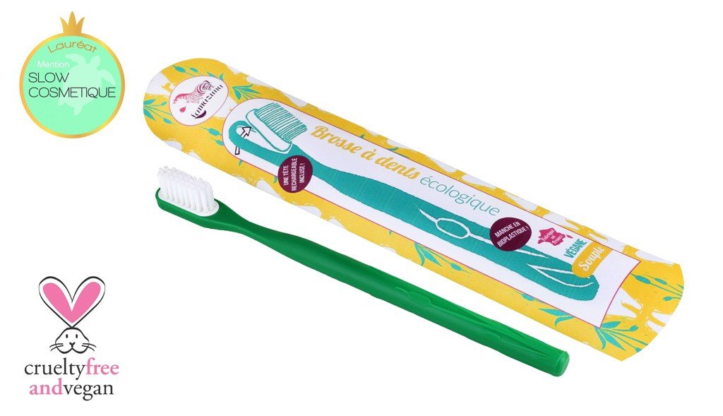 Brosse à dents vert souple à tête rechargeable lamazuna - Benedetti