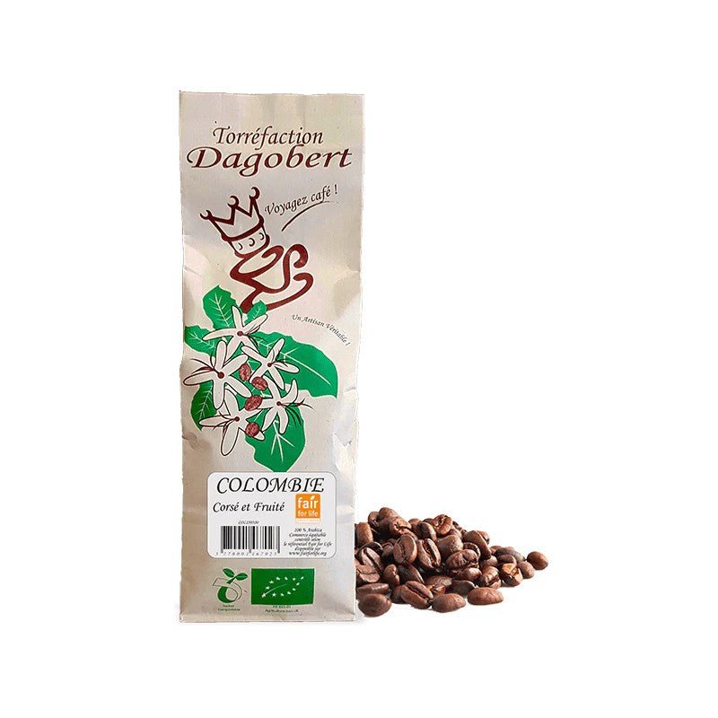 Café Grains Colombie 100% Arabica Bio 250g Les Cafés Dagobert - Benedetti