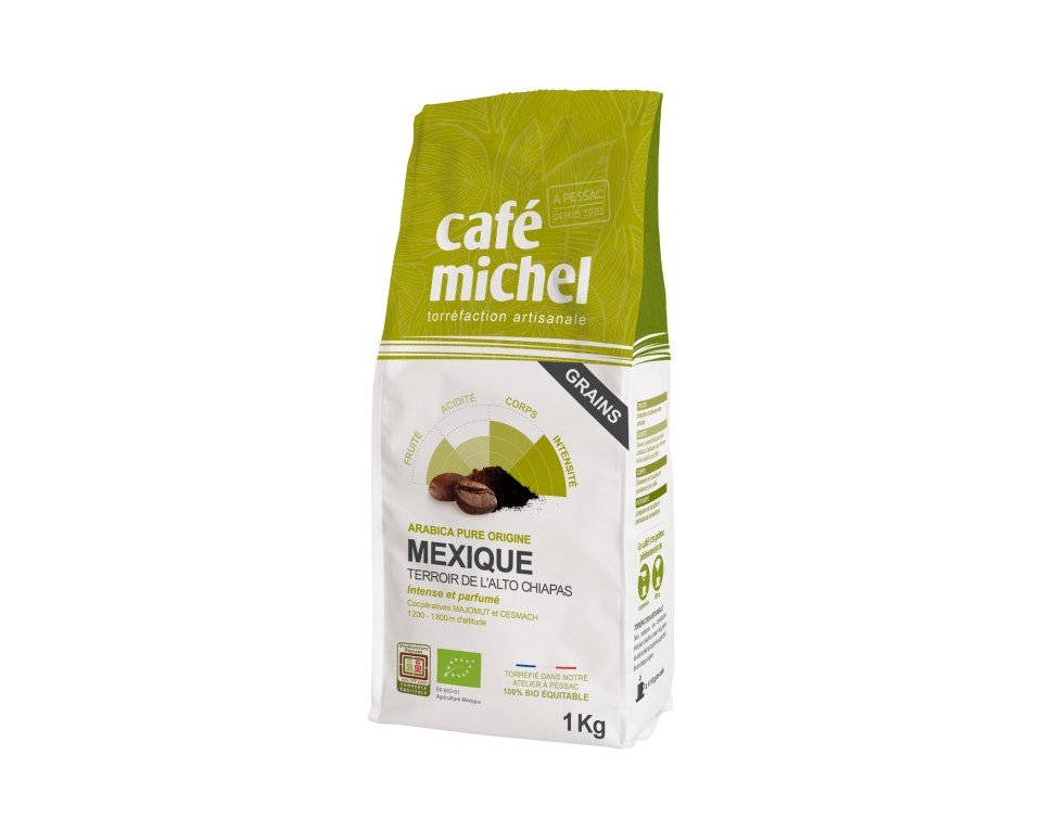 Café Grains Mexique Pur Arabica Café Michel bio et equitable 1kg - Benedetti