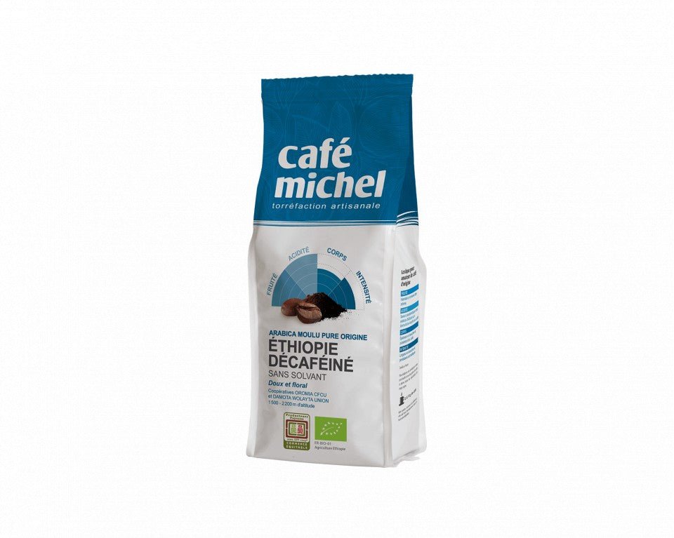 Café moulu Pur Arabica Ethiopie Décaféiné Café Michel bio et equitable 250g - Benedetti
