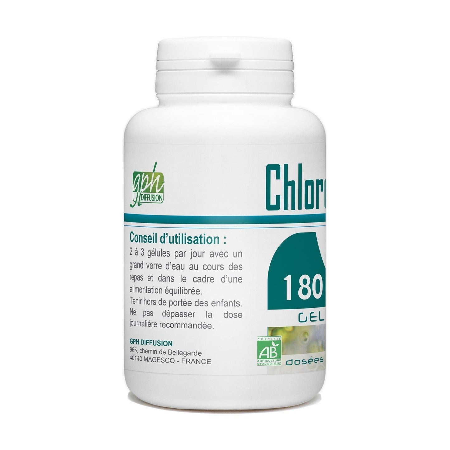 Chlorella Bio dosé à 300mg 180 gélules végétales Gph Diffusion - Benedetti
