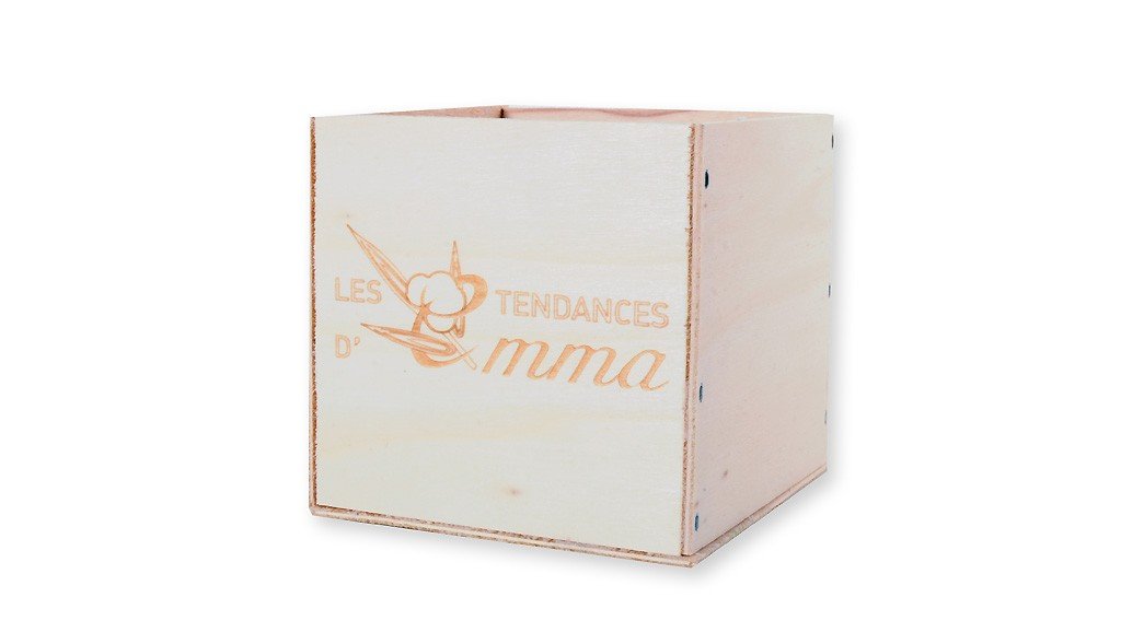 Coffret carrés démaquillants lavables coton bi - face coffret bois Les tendances d'emma - Benedetti