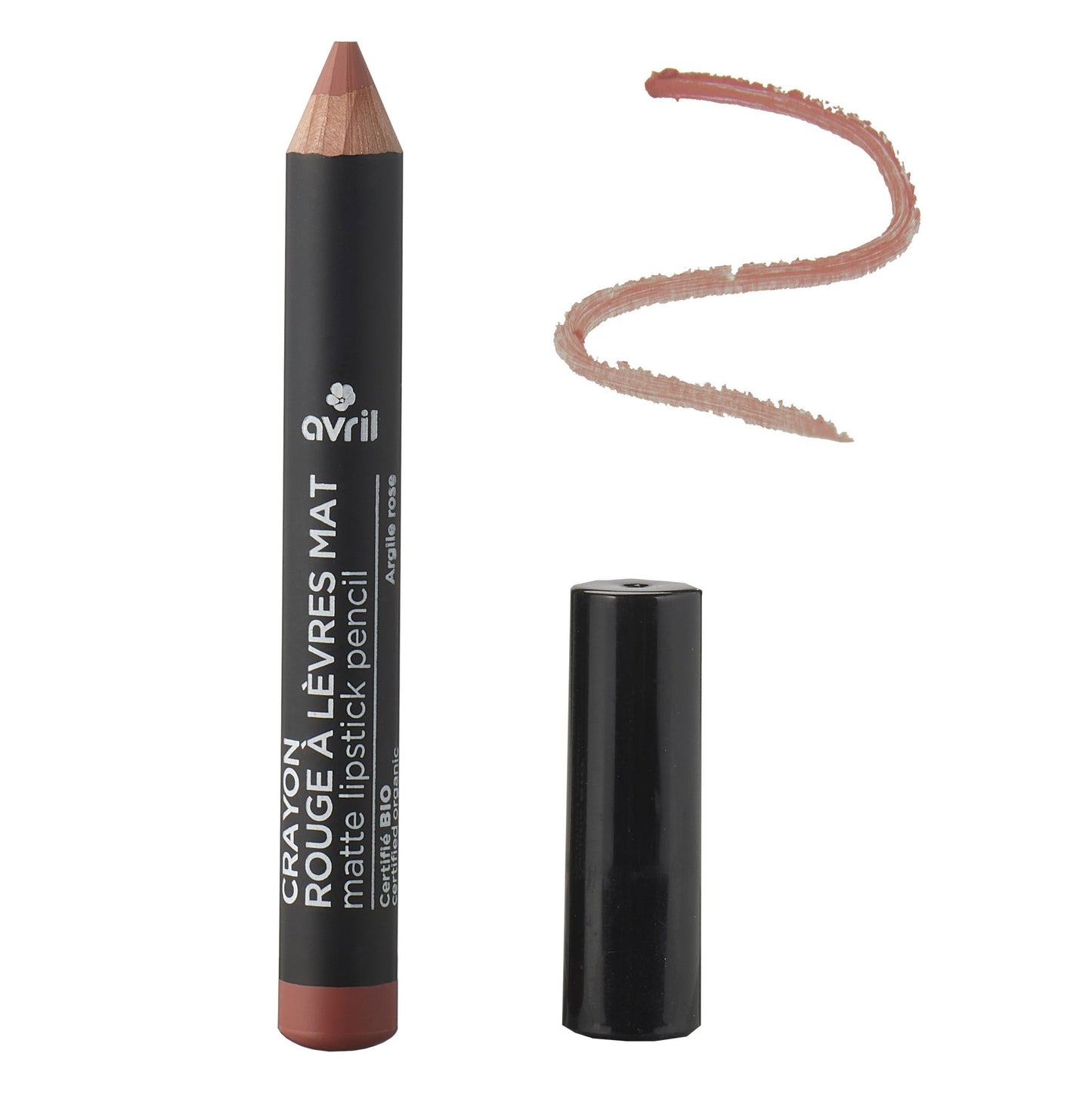 Crayon rouge a lèvres mat Argile Rose bio Avril - Benedetti