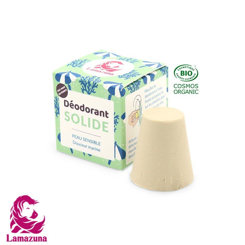 Déodorant solide Lamazuna peau sensible douceur marine 30ml - Benedetti