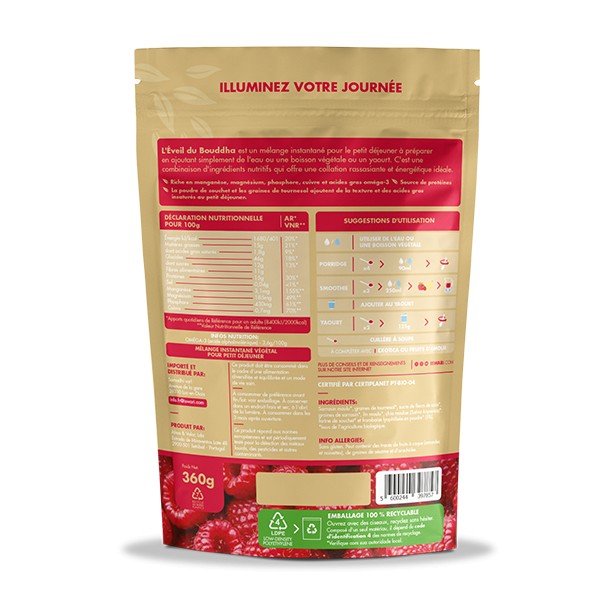Éveil du Bouddha Framboise bio ISWARI 360g - Benedetti