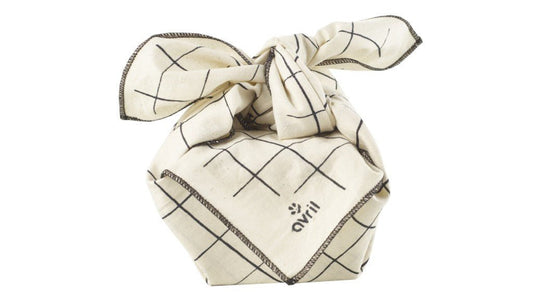 Furoshiki en coton bio imprimé carreaux 52x52cm Avril - Benedetti