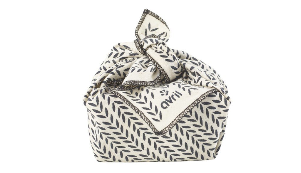 Furoshiki en coton bio imprimé Feuillage 32x32cm Avril - Benedetti