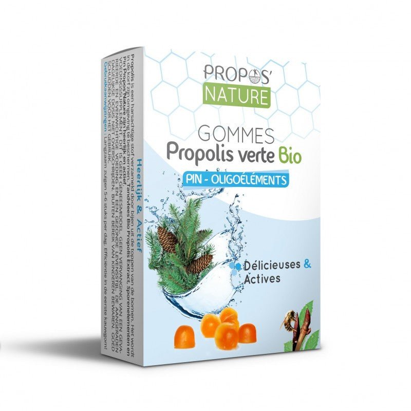 Gommes Propolis Verte Pin et oligoéléments Bio 45g Propos' Nature - Benedetti