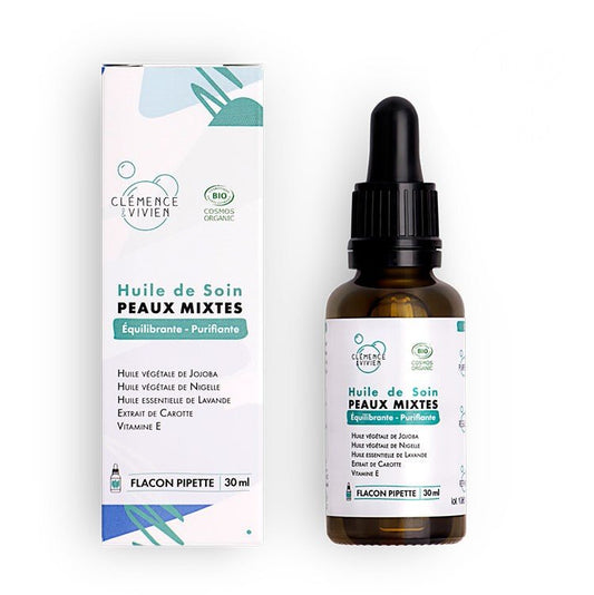 Huile de soin peaux mixtes 30ml Clémence et Vivien - Benedetti