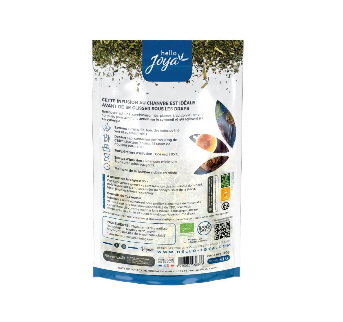 Infusion BIO CBD Douce Nuit 30g Hello Joya - Benedetti