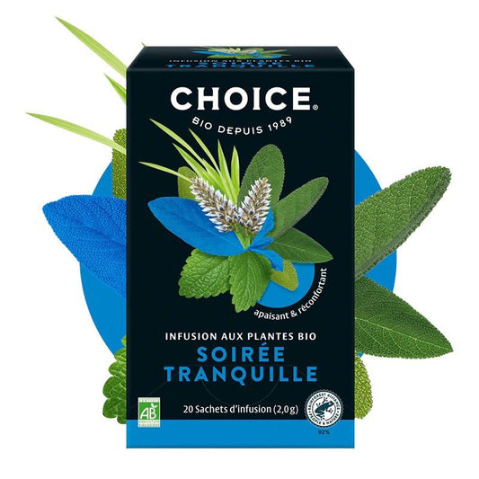Infusions Soirée tranquille Bio 20 sachets Choice - Benedetti