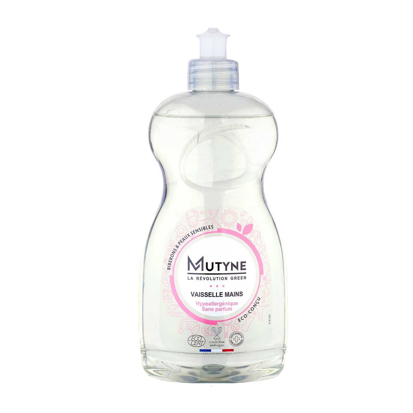 Liquide vaisselle Mains hypoallergénique sans parfum Mutyne 500ml - Benedetti