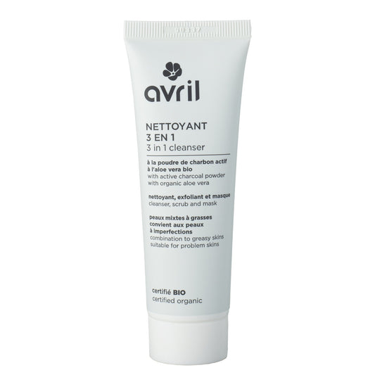 Nettoyant 3 en 1 bio Avril au charbon actif 50 ml - Benedetti