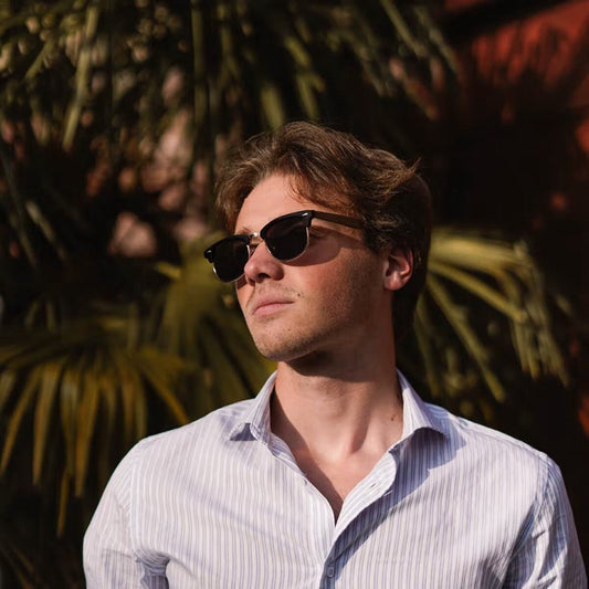 Paire de Lunette de soleil la ROCK Noir Mat verres verts fumées DWYT - Benedetti