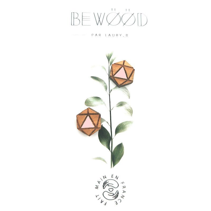 Puce d'oreille Hexagonal Rose BEWOOD - Benedetti
