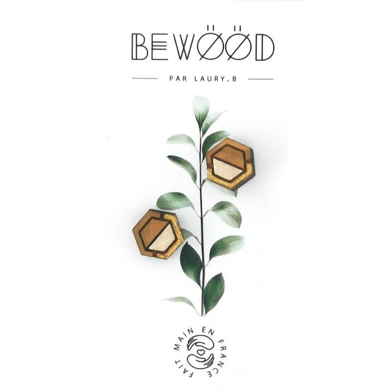 Puce d'oreille Ines Doré Beige BEWOOD - Benedetti