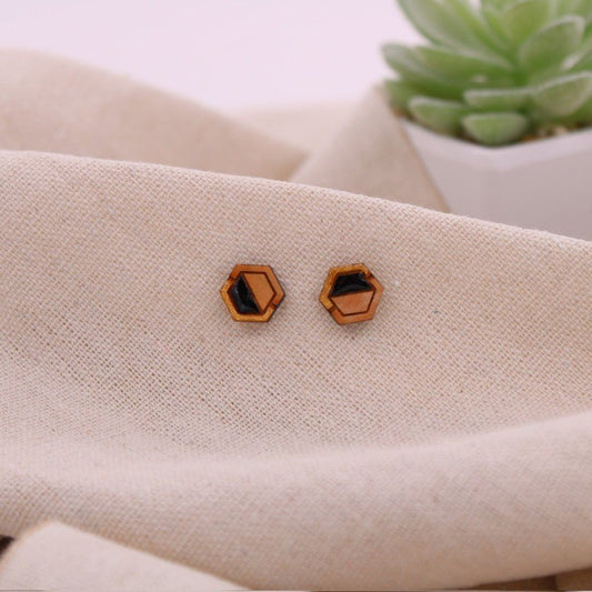 Puce d'oreille Ines Doré Noire BEWOOD - Benedetti