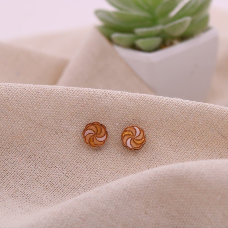 Puce d'oreille ROSY doré rose BEWOOD - Benedetti