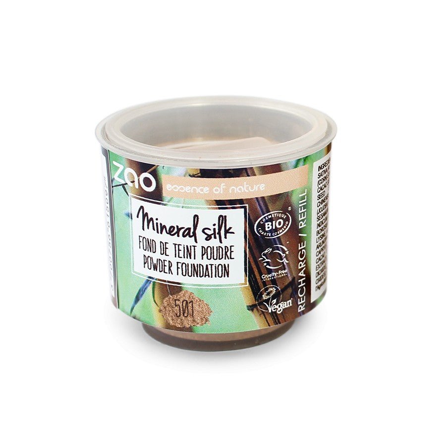 Recharge pour Mineral Silk Beige Clair Matifiante 501 Zao Make Up 13,5g - Benedetti