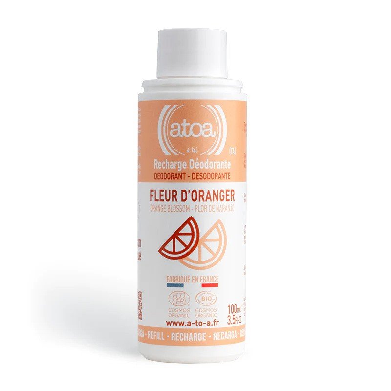 Recharge pour Roll on déodorant Fleur d'oranger bio ATOA 100ml - Benedetti