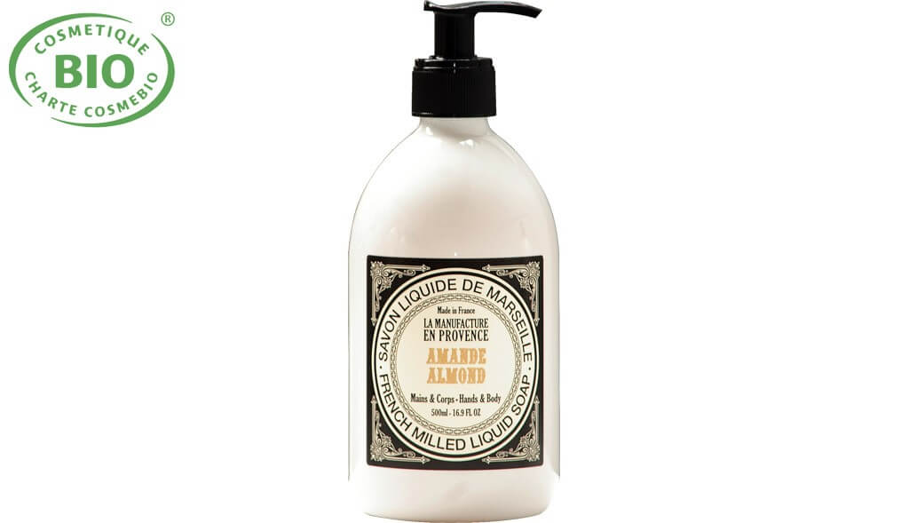 Savon liquide de Marseille Amande 500ml La manufacture en Provence - Benedetti