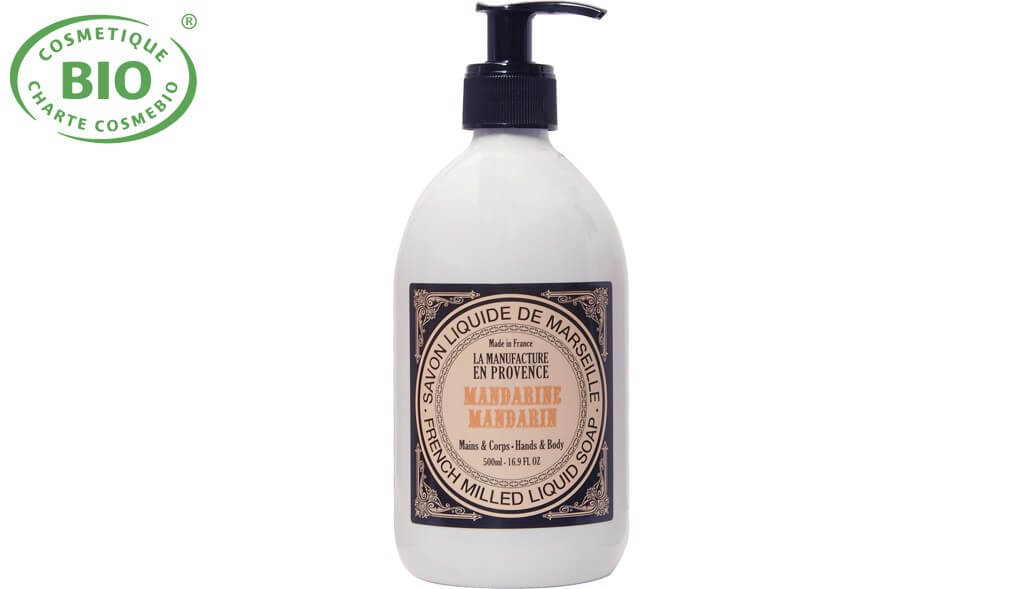 Savon liquide de Marseille mandarine 500ml la manufacture en Provence - Benedetti