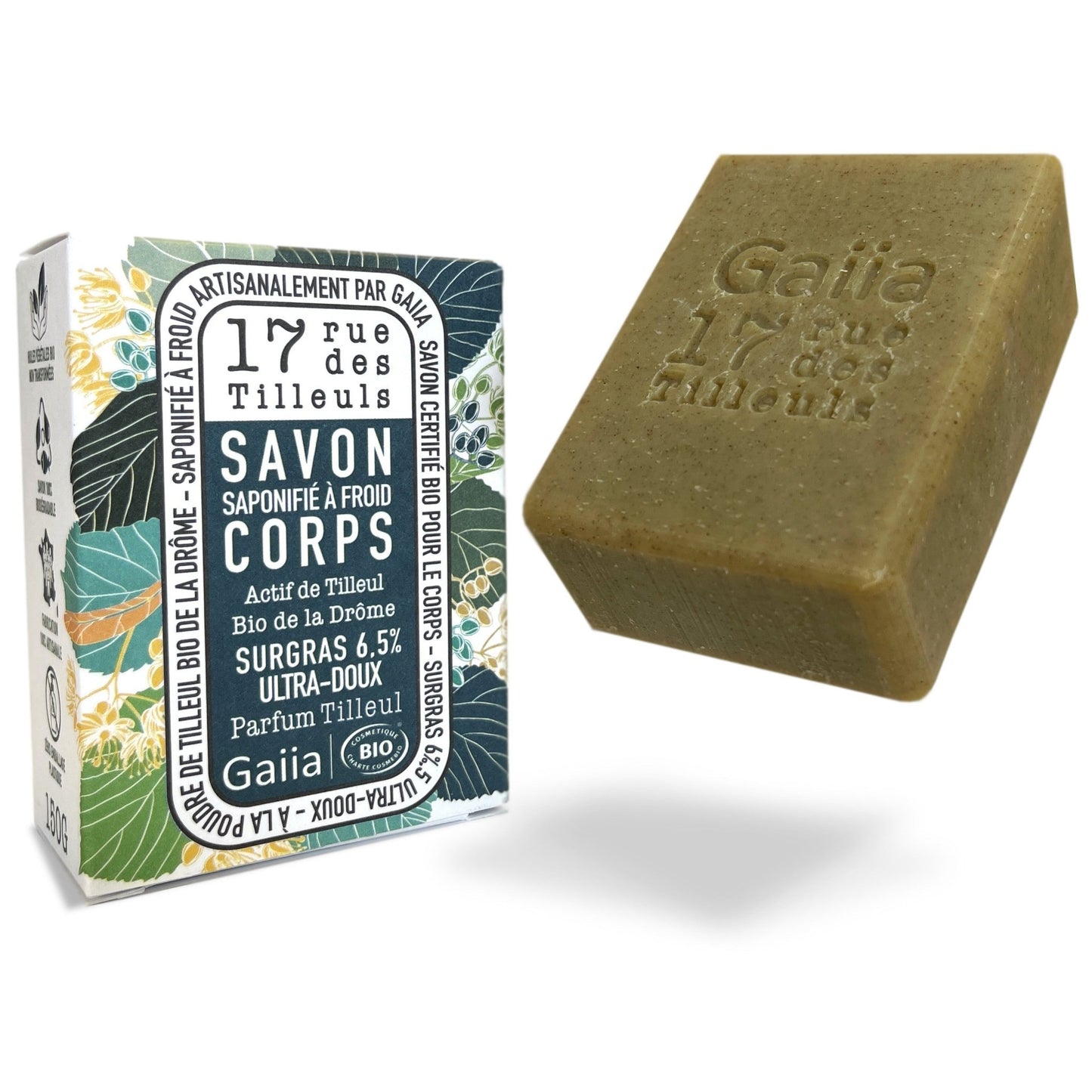 Savon solide Corps Bio au tilleul Gaiia 150g - Benedetti