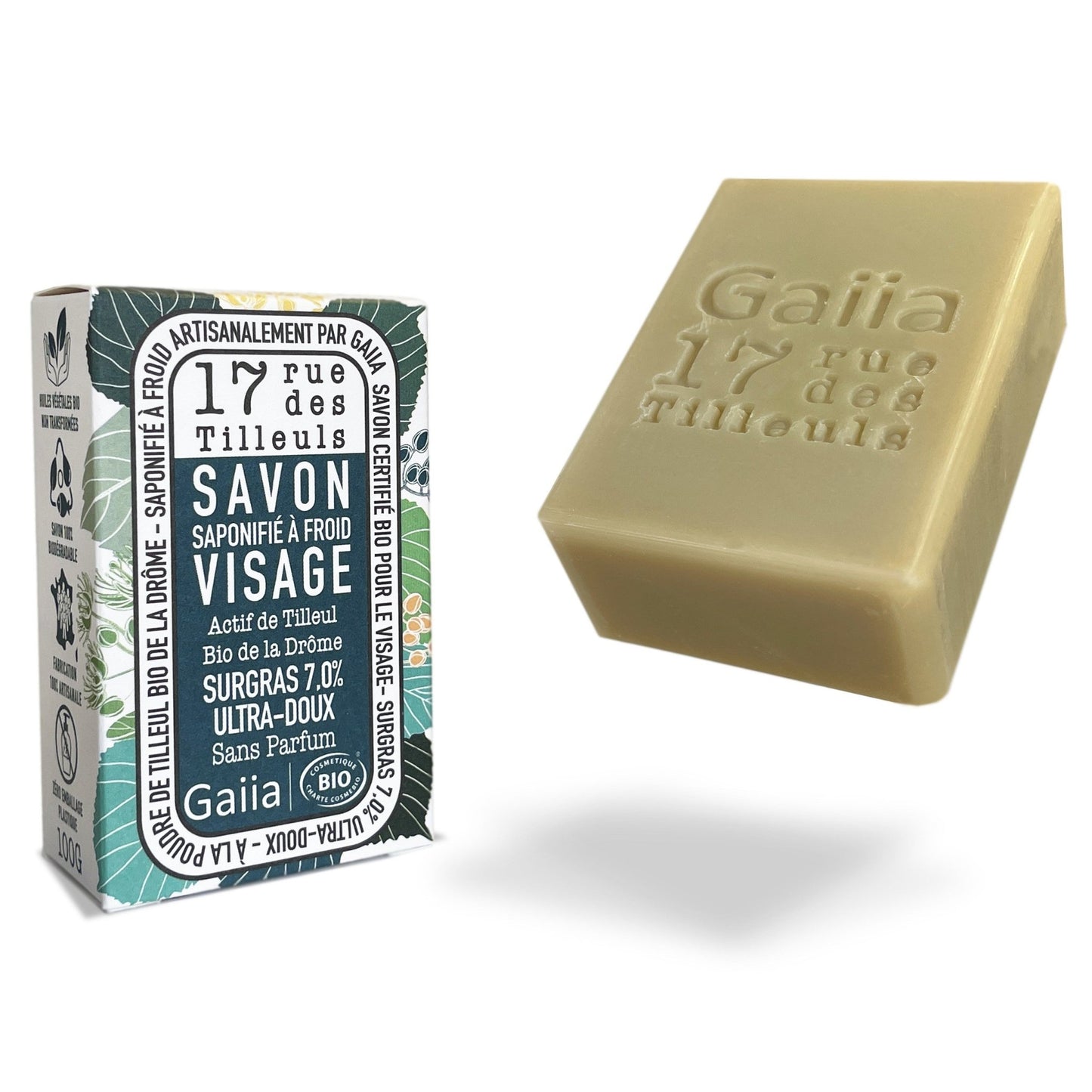 Savon visage solide Bio au tilleul Gaiia 100g - Benedetti