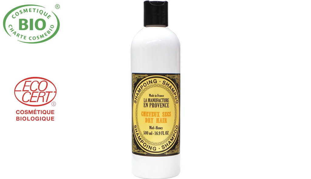 Shampoing Bio au miel pour cheveux Sec La manufacture en provence 500ml - Benedetti