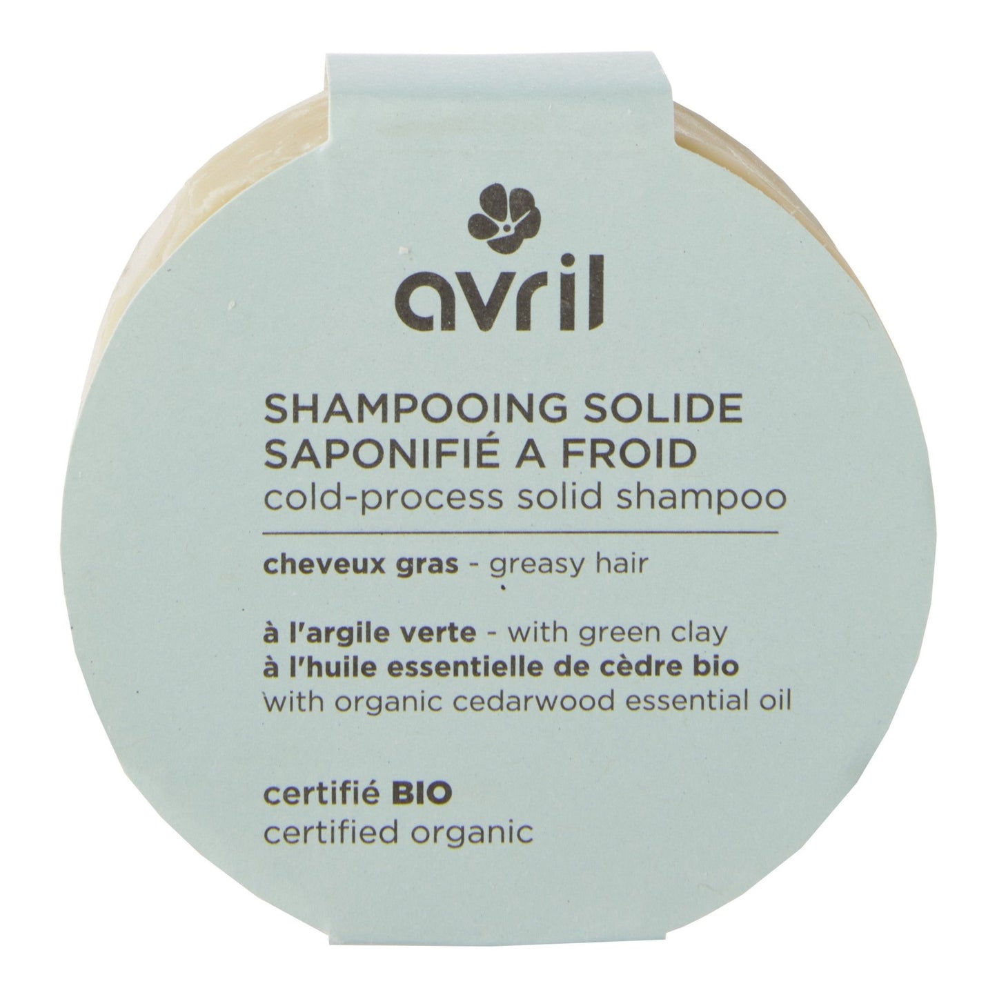 Shampoing solide bio Saponifié à Froid Cheveux gras Avril 100g - Benedetti