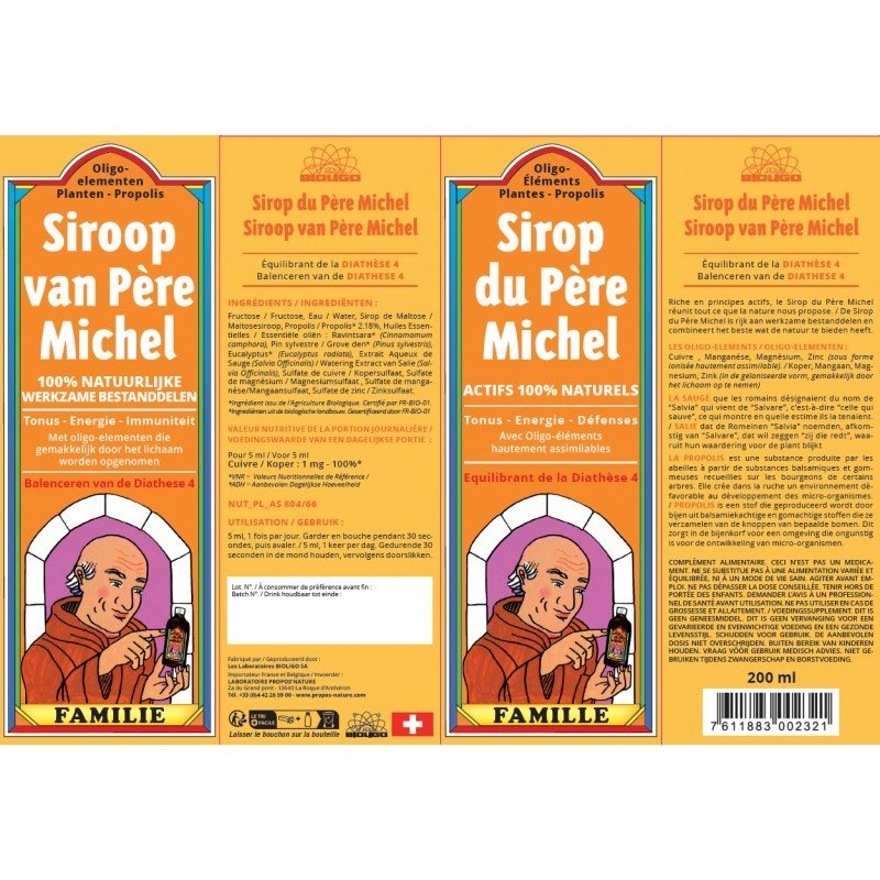 Sirop du Père Michel Famille 200ml - Benedetti