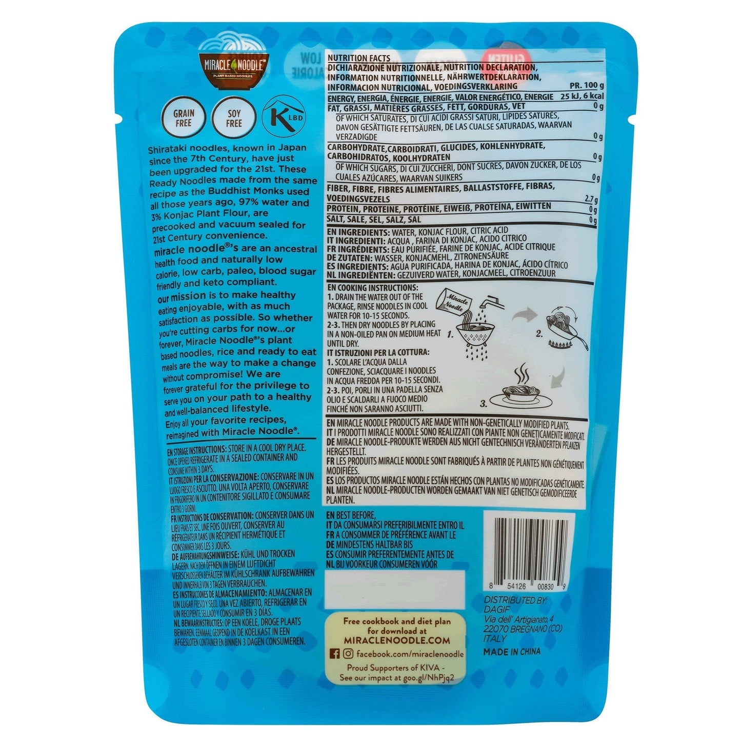 Spaghetti Shirataki de Konjac Miracle Noodle 200g - Benedetti
