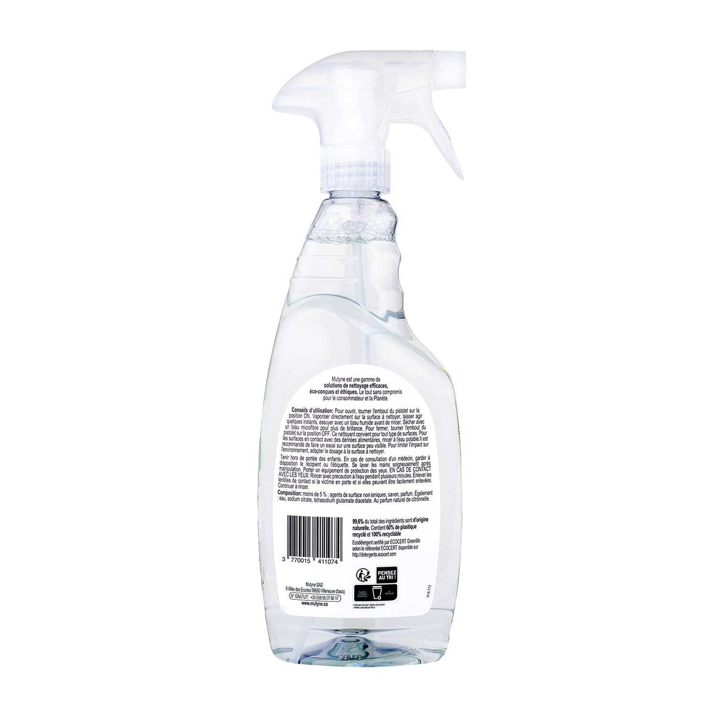 Spray Nettoyant multisurfaces Dégrassaint Citronnelle Mutyne 750ml - Benedetti