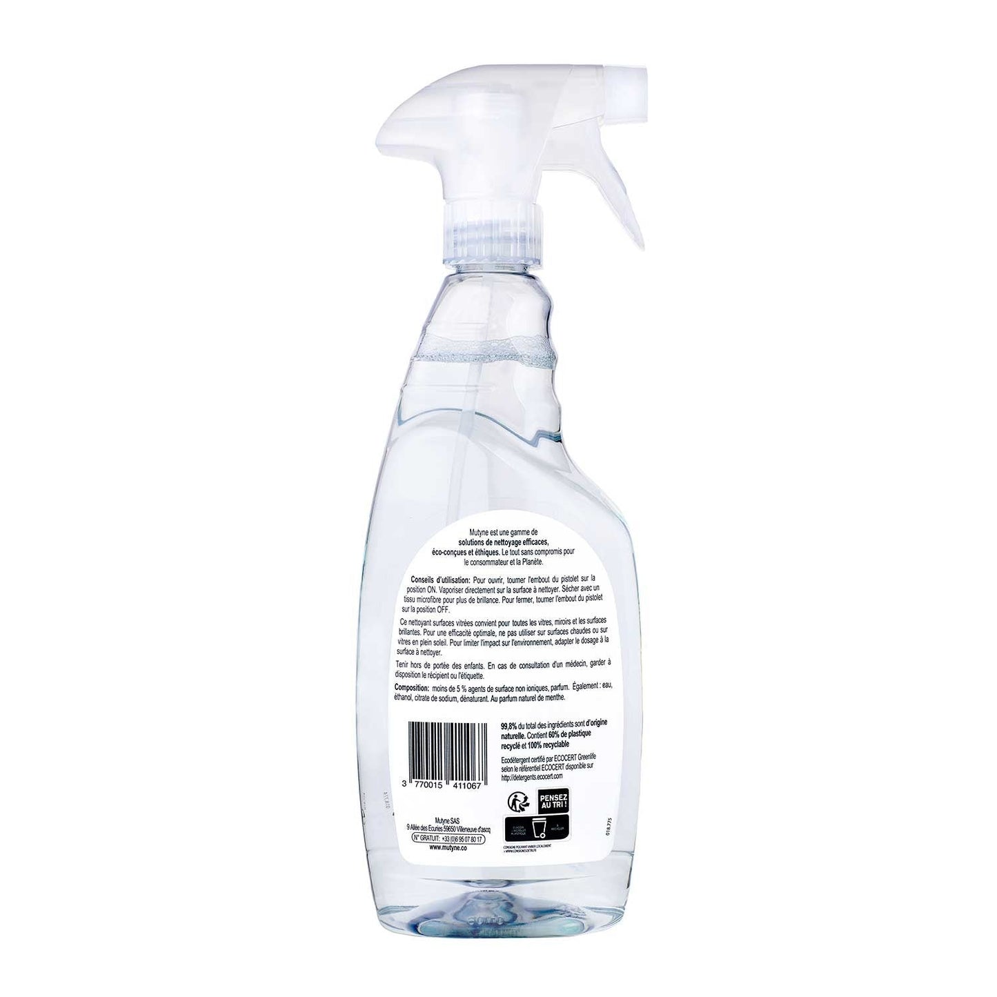 Spray Nettoyant Surfaces vitrées Menthe Mutyne 750ml - Benedetti