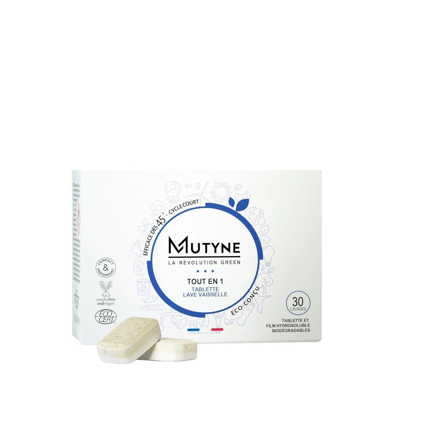 Tablette lave vaisselle tout en 1 30 Lavages Mutyne - Benedetti