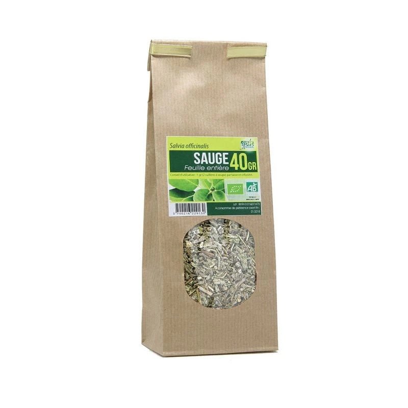 Tisane de Sauge feuilles entières Bio Feuille 40g GHP Diffusion - Benedetti
