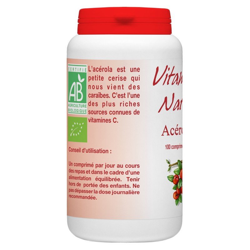 Vitamine C naturelle Acérola Bio 100 comprimés de 2,2g Gph Diffusion - Benedetti