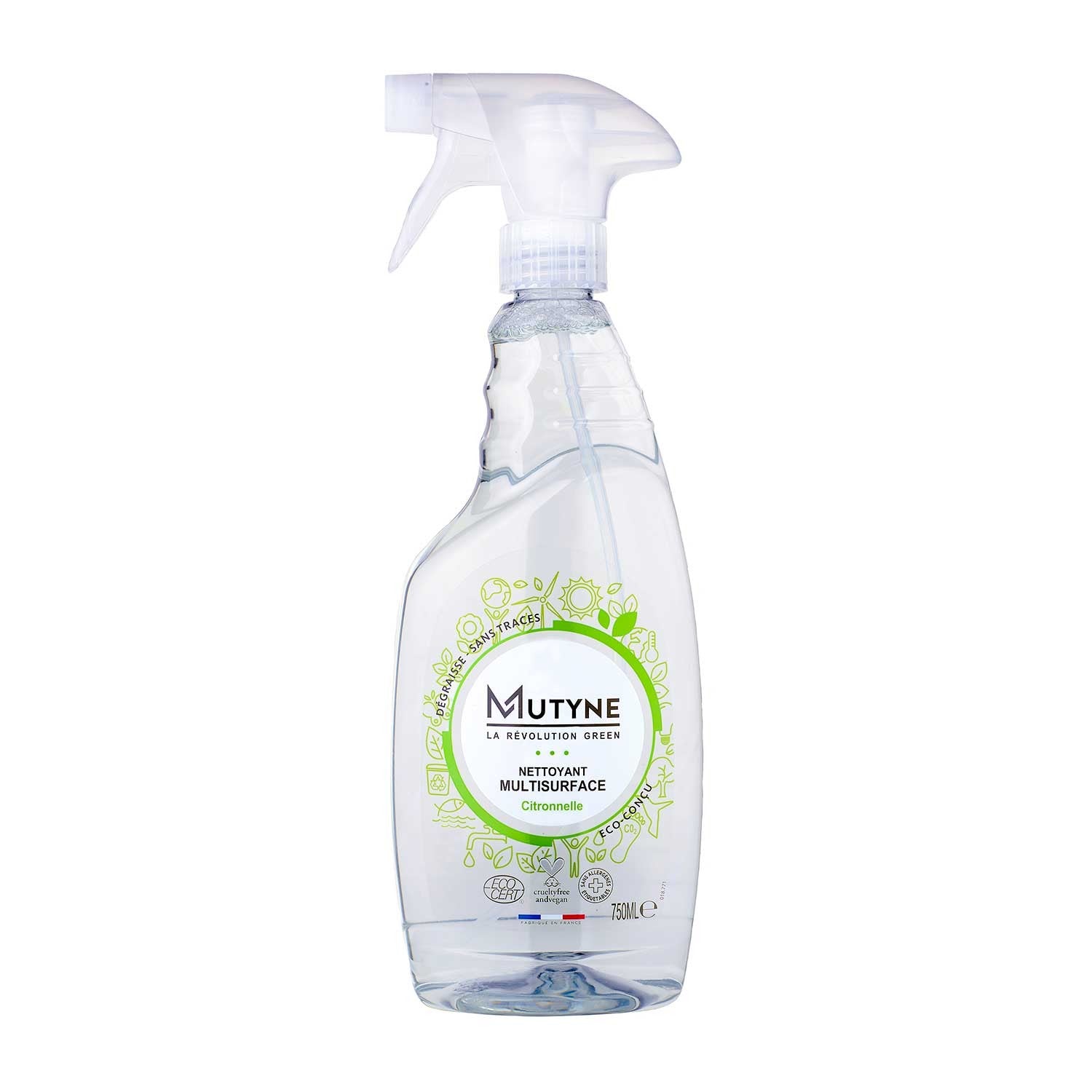 Spray Nettoyant multisurfaces Dégrassaint Citronnelle Mutyne 750ml