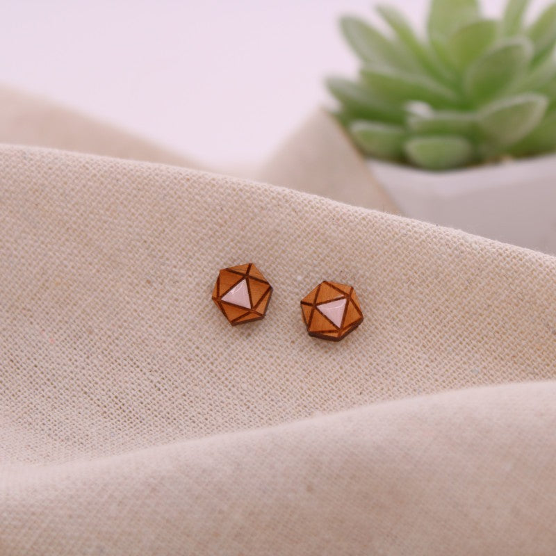 Puce d'oreille Hexagonal Rose BEWOOD