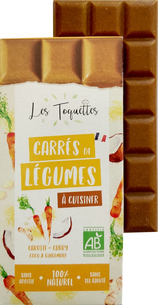 Carré de légumes Carotte, cury, coco & gingembre bio Les toquettes 75g