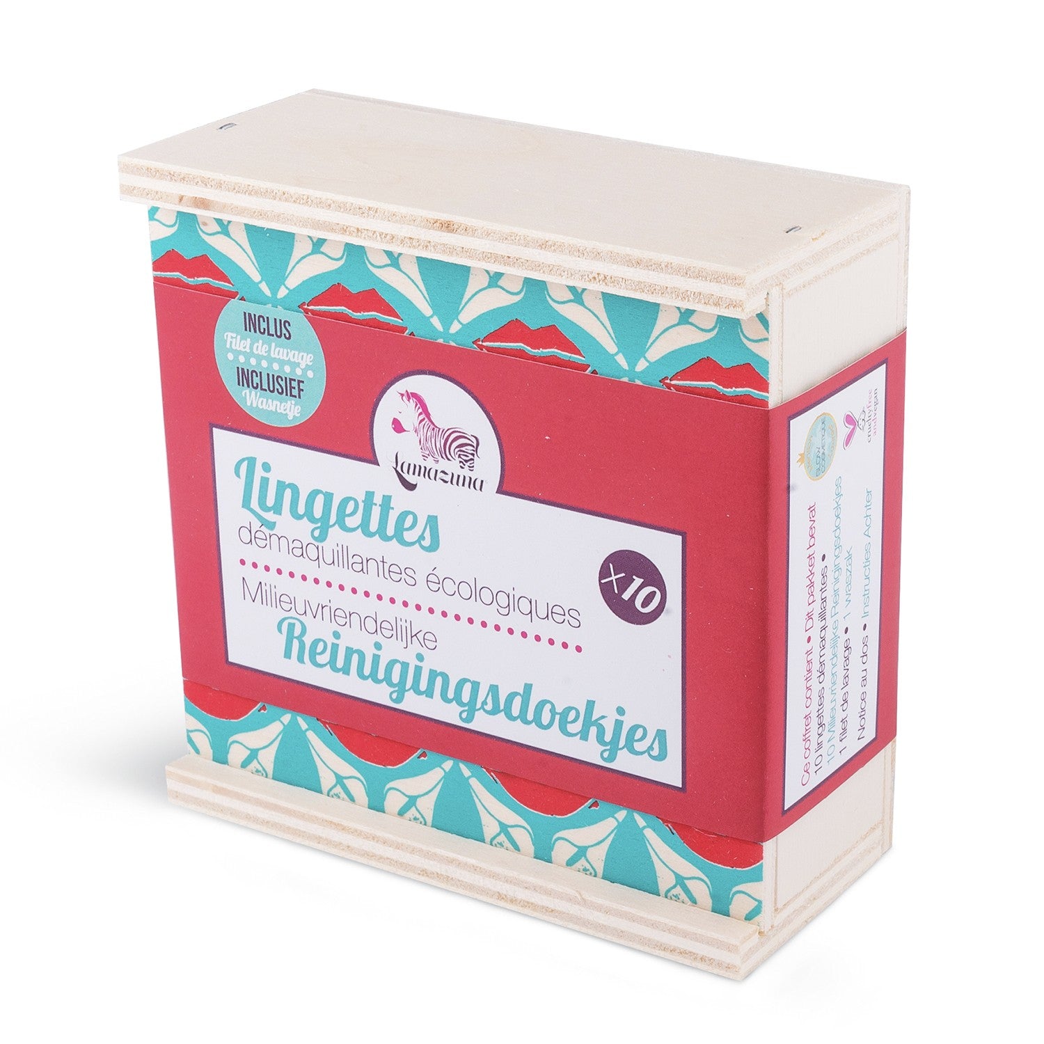 Coffret lingettes demaquillantes réutilisables, lavables en machine Lamazuna