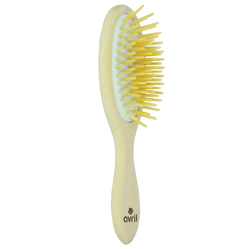 Brosse a cheveux en bois de hêtre brut Avril