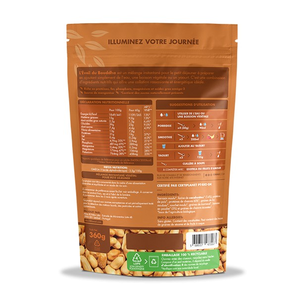 Eveil du bouddha cacahuètes & banane bio ISWARI 360g