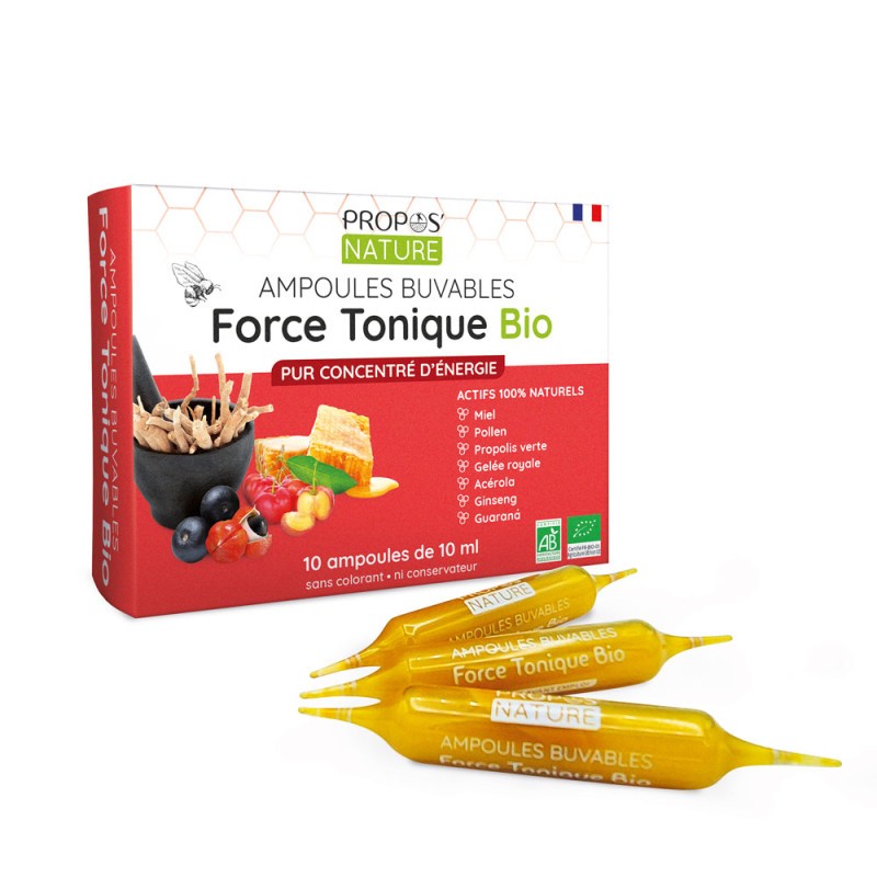 10 Ampoules Buvables Force Tonique Bio 10x10 ml Propos' Nature