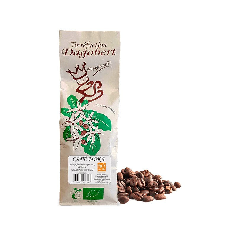 Café Grains Moka d'Ethopie 100% Arabica Bio 250g Les Cafés Dagobert