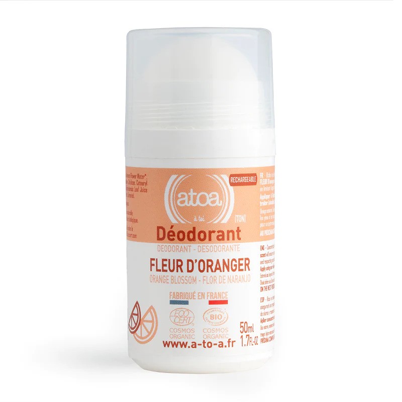 Roll on déodorant rechargeable Fleur d'oranger bio ATOA 50ml