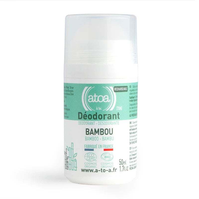 Roll on déodorant rechargeable Bambou bio ATOA 50ml