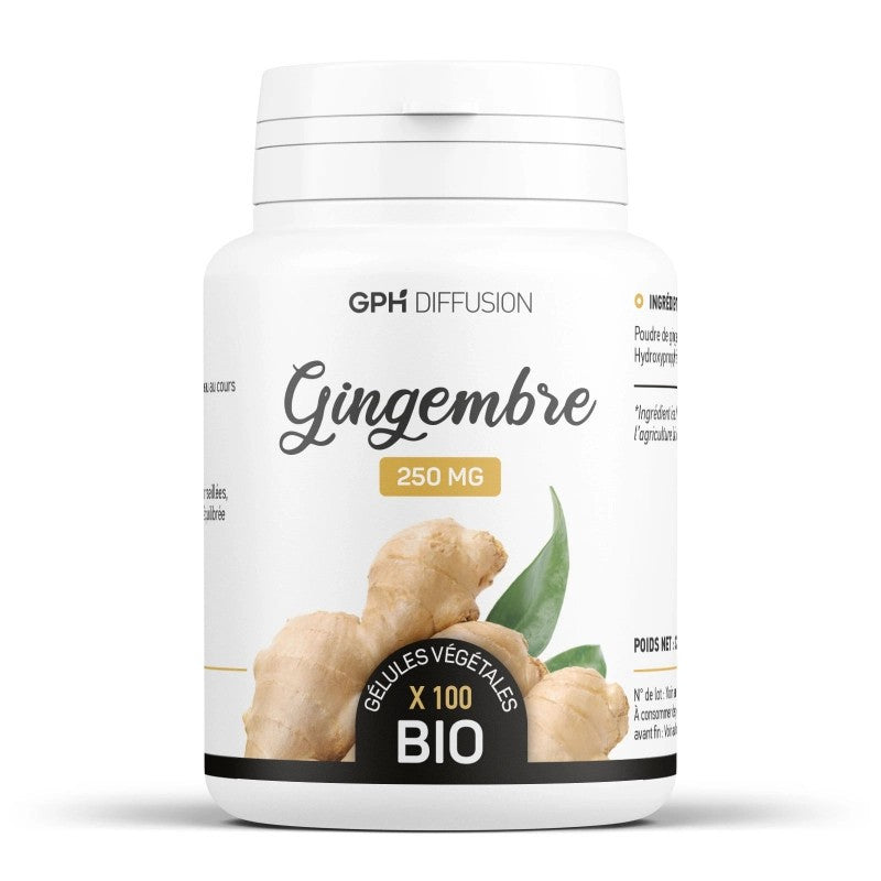 Gingembre Bio dosé à 250mg 100 gélules végétales Gph Diffusion